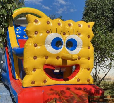 Bina festas, tobogã bob esponja.